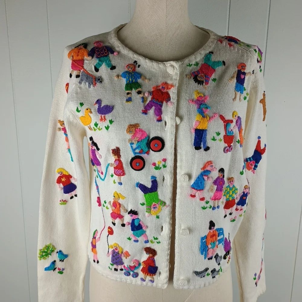 Vintage Michael Simon Outdoor Activities Women’s Small Cardigan Sweater - Picture 2 of 16